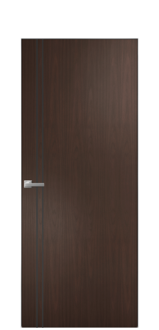 Дверь межкомнатная Slot 10-012 Цвет Каштановый Орех Покрытие Шпон натуральный  Наличник Скрытый короб хром Цена 65310