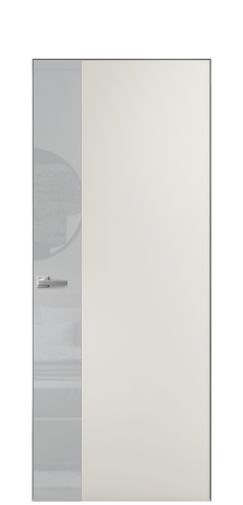 Дверь межкомнатная Vetro 19 Цвет Лайт Грей Покрытие ПВХ SOFT (ПЭТ) Наличник Скрытый короб хром Цена 53390