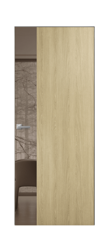 Дверь межкомнатная Vetro 19 Цвет Maderaira oak amber Покрытие ПВХ WOOD NATURAL Наличник Скрытый короб хром Цена 58360