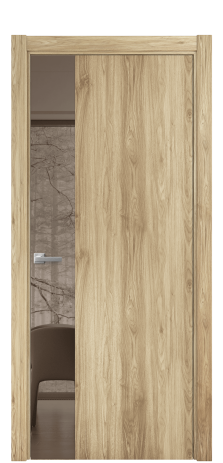 Дверь межкомнатная Vetro 19 Цвет Орех NY светлый Покрытие ПВХ WOOD NATURAL Наличник L 75 Цена 34300