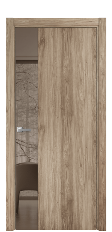 Дверь межкомнатная Vetro 19 Цвет Орех NY смоук Покрытие ПВХ WOOD NATURAL Наличник L 75 Цена 34300