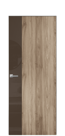 Дверь межкомнатная Vetro 19 Цвет Орех NY смоук Покрытие ПВХ WOOD NATURAL Наличник Скрытый короб хром Цена 42010