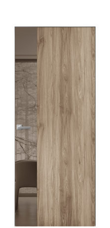 Дверь межкомнатная Vetro 19 Цвет Орех NY смоук Покрытие ПВХ WOOD NATURAL Наличник Скрытый короб хром Цена 42760