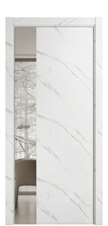 Дверь межкомнатная Vetro 19 Цвет Monte white soft Покрытие ПВХ ORIGINAL Наличник L 75 Цена 34300