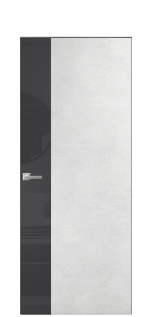 Дверь межкомнатная Vetro 19 Цвет Бетон известковый Покрытие ПВХ ORIGINAL Наличник Скрытый короб хром Цена 42760