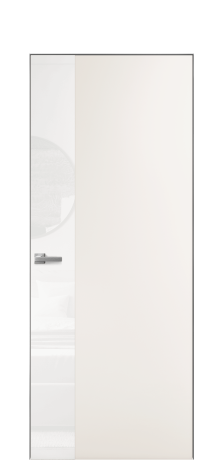Дверь межкомнатная Vetro 19 Цвет Молочный Покрытие Эмаль  Наличник Скрытый короб хром Цена 61810