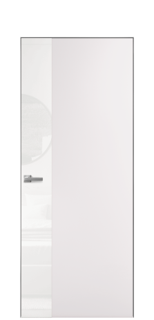 Дверь межкомнатная Vetro 19 Цвет Крем Покрытие Эмаль  Наличник Скрытый короб хром Цена 61810