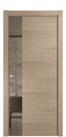 Дверь межкомнатная Vetro 19 Цвет Дуб Песочный Покрытие Шпон натуральный  Наличник L 75 Цена 51900