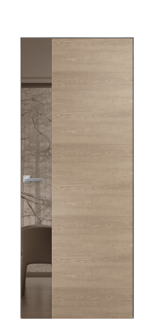 Дверь межкомнатная Vetro 19 Цвет Дуб Песочный Покрытие Шпон натуральный  Наличник Скрытый короб хром Цена 66860