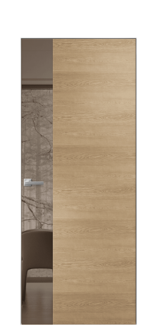 Дверь межкомнатная Vetro 19 Цвет Дуб Светлый Покрытие Шпон натуральный  Наличник Скрытый короб хром Цена 66860