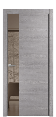 Дверь межкомнатная Vetro 19 Цвет Дуб Кварц Покрытие Шпон натуральный  Наличник L 75 Цена 51900
