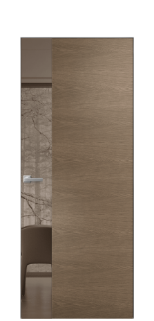 Дверь межкомнатная Vetro 19 Цвет Дуб Мускат Покрытие Шпон натуральный  Наличник Скрытый короб хром Цена 66860