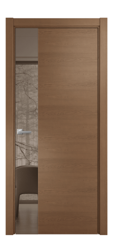 Дверь межкомнатная Vetro 19 Цвет Дуб Темный Покрытие Шпон натуральный  Наличник L 75 Цена 51900