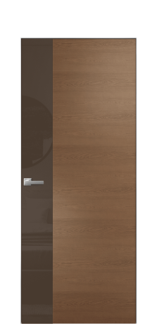 Дверь межкомнатная Vetro 19 Цвет Дуб Темный Покрытие Шпон натуральный  Наличник Скрытый короб хром Цена 66110