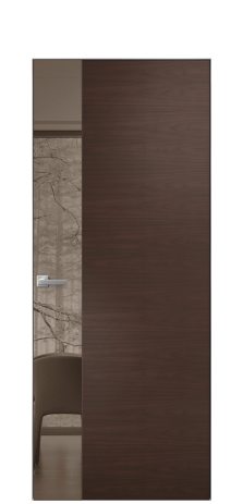 Дверь межкомнатная Vetro 19 Цвет Каштановый Орех Покрытие Шпон натуральный  Наличник Скрытый короб хром Цена 69210