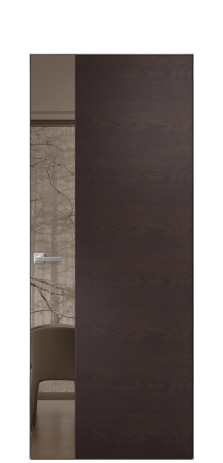 Дверь межкомнатная Vetro 19 Цвет Мореный Дуб Покрытие Шпон натуральный  Наличник Скрытый короб хром Цена 66860