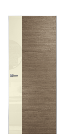 Дверь межкомнатная Vetro 19 Цвет Дуб Кофе Покрытие Шпон масло  Наличник Скрытый короб хром Цена 67260