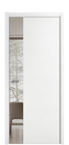 Дверь межкомнатная Vetro 19 Цвет Ясень Белый Покрытие Шпон крашеный  Наличник L 50 Цена 48775