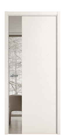 Дверь межкомнатная Vetro 19 Цвет Ясень Молочный Покрытие Шпон крашеный  Наличник L 50 Цена 48775