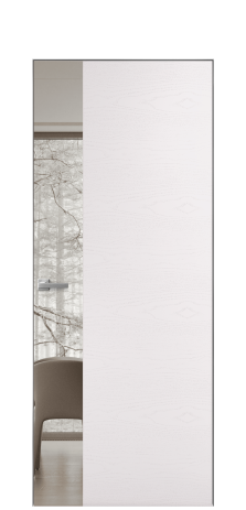 Дверь межкомнатная Vetro 19 Цвет Ясень Крем Покрытие Шпон крашеный  Наличник Скрытый короб хром Цена 65010