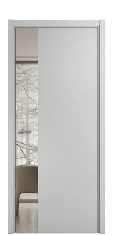 Дверь межкомнатная Vetro 19 Цвет Ясень Телегрей Покрытие Шпон крашеный  Наличник L 50 Цена 48775