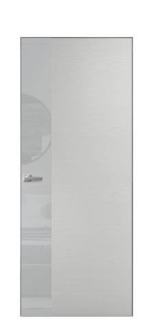 Дверь межкомнатная Vetro 19 Цвет Ясень Телегрей Покрытие Шпон крашеный  Наличник Скрытый короб хром Цена 65010