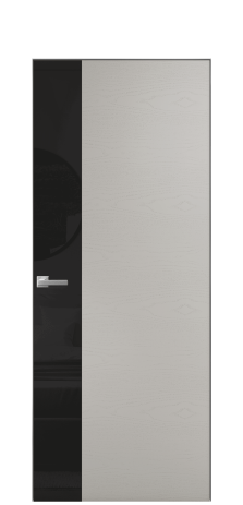 Дверь межкомнатная Vetro 19 Цвет Ясень Серый Шелк Покрытие Шпон крашеный  Наличник Скрытый короб хром Цена 64260