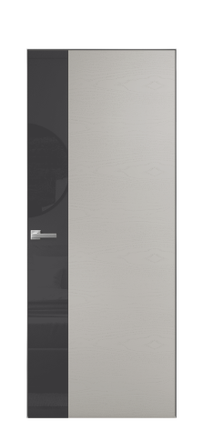 Дверь межкомнатная Vetro 19 Цвет Ясень Серый Шелк Покрытие Шпон крашеный  Наличник Скрытый короб хром Цена 65010
