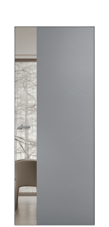 Дверь межкомнатная Vetro 19 Цвет Ясень Гриджио Покрытие Шпон крашеный  Наличник Скрытый короб хром Цена 65010