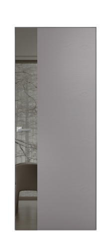 Дверь межкомнатная Vetro 19 Цвет Ясень Ирис Покрытие Шпон крашеный  Наличник Скрытый короб хром Цена 65010