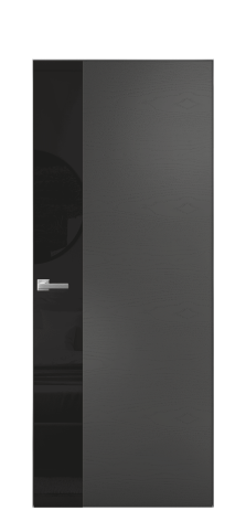 Дверь межкомнатная Vetro 19 Цвет Ясень Антрацит Покрытие Шпон крашеный  Наличник Скрытый короб хром Цена 64260