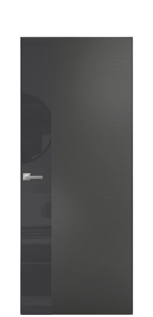 Дверь межкомнатная Vetro 19 Цвет Ясень Антрацит Покрытие Шпон крашеный  Наличник Скрытый короб хром Цена 65010