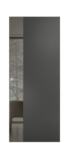 Дверь межкомнатная Vetro 19 Цвет Ясень Антрацит Покрытие Шпон крашеный  Наличник Скрытый короб хром Цена 65010