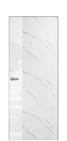 Дверь межкомнатная Vetro 19 Цвет Monte white soft Покрытие ПВХ ORIGINAL Наличник Скрытый короб хром Цена 45300