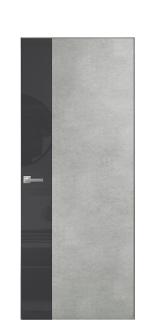 Дверь межкомнатная Vetro 19 Цвет Бетон серый Покрытие ПВХ ORIGINAL Наличник Скрытый короб хром Цена 46050