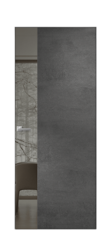 Дверь межкомнатная Vetro 19 Цвет Камень темный Покрытие ПВХ ORIGINAL Наличник Скрытый короб хром Цена 46050