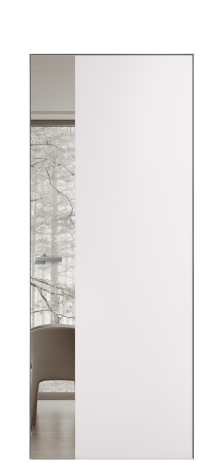 Дверь межкомнатная Vetro 19 Цвет Крем Покрытие Эмаль  Наличник Скрытый короб хром Цена 50600