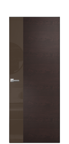 Дверь межкомнатная Vetro 19 Цвет Мореный Дуб Покрытие Шпон натуральный  Наличник Скрытый короб хром Цена 53750