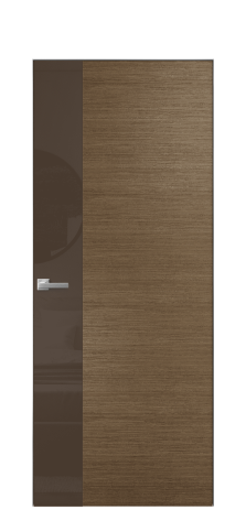 Дверь межкомнатная Vetro 19 Цвет Дуб Шоколад Покрытие Шпон масло  Наличник Скрытый короб хром Цена 55600