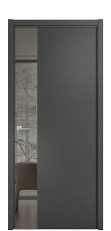 Дверь межкомнатная Vetro 19 Цвет Ясень Антрацит Покрытие Шпон крашеный  Наличник L 50 Цена 53825