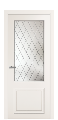 Дверь межкомнатная Страйп 2 Цвет Молочный Покрытие Эмаль  Наличник L 50 Цена 44980