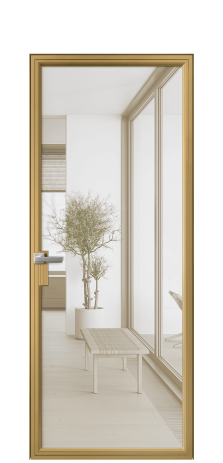Дверь межкомнатная Frame 01 Цвет Латунь Покрытие Алюминий  Наличник Скрытый короб Цена 61332