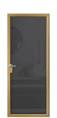 Дверь межкомнатная Frame 01 Цвет Латунь Покрытие Алюминий  Наличник Скрытый короб Цена 71602