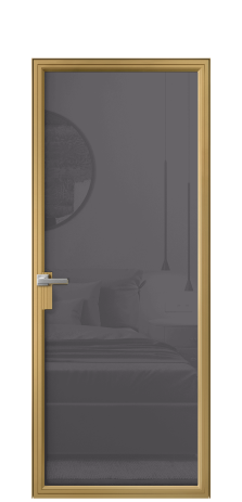 Дверь межкомнатная Frame 01 Цвет Латунь Покрытие Алюминий  Наличник Скрытый короб Цена 74470