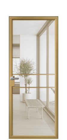 Дверь межкомнатная Frame 02 Цвет Латунь Покрытие Алюминий  Наличник Скрытый короб Цена 64366
