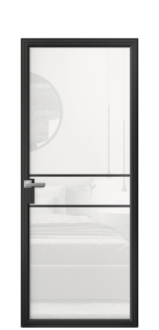 Дверь межкомнатная Frame 02 Цвет Черный Покрытие Алюминий  Наличник Скрытый короб Цена 65544