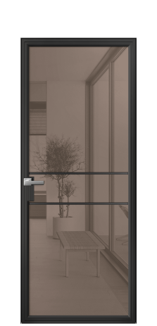 Дверь межкомнатная Frame 02 Цвет Черный Покрытие Алюминий  Наличник Скрытый короб Цена 70680