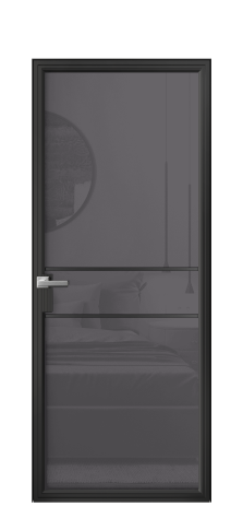 Дверь межкомнатная Frame 02 Цвет Черный Покрытие Алюминий  Наличник Скрытый короб Цена 72390