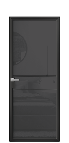 Дверь межкомнатная Frame 02 Цвет Черный Покрытие Алюминий  Наличник Скрытый короб Цена 72390