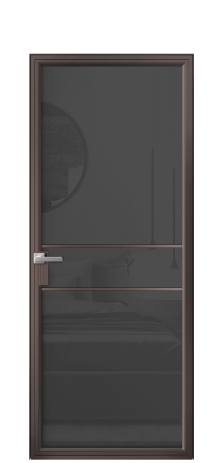 Дверь межкомнатная Frame 02 Цвет Антик Покрытие Алюминий  Наличник Скрытый короб Цена 77750